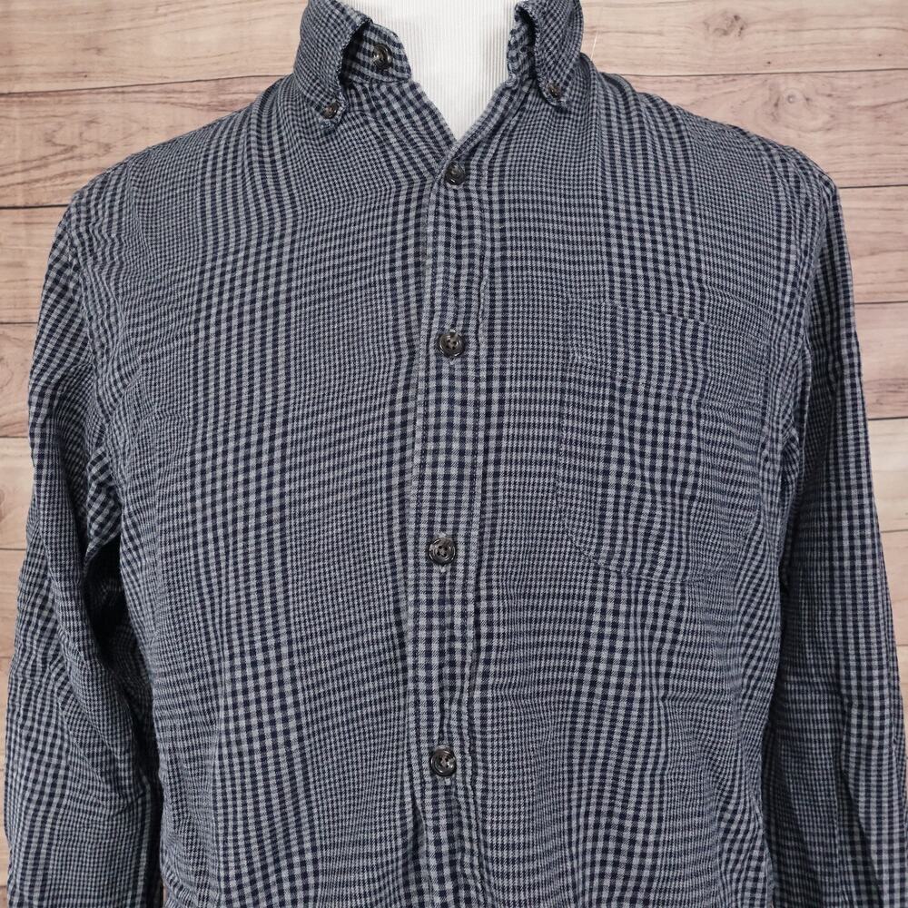 J CREW SLIM FIT GREY CHECK BUTTON DOWN SHIRT MENS SIZE M MEDIUM